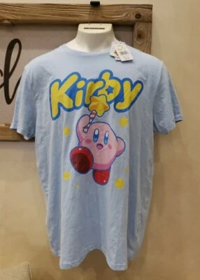 Camiseta Nintendo KIRBY Gráfica XL Azul Bioworld Manga Corta Kohls Videojuego Nueva con Etiquetas Foto 1 de 4