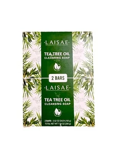LAISAE TEA TREE OIL CLEANSING SOAP 2 BARS 3.52 OZ EACH NEW SEALED - Picture 1 of 2