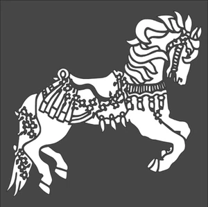 8"x8.5" Clear Plastic Stencil - Carousel Horse (MC223) - Picture 1 of 2