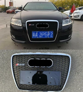 Für Audi A6 C6 2005-2011 RS6 Stil Kühlergrill Schwarz Chrome Front Grill - Bild 1 von 7