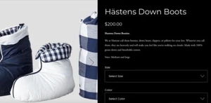 NIP Hastens Down Filled Boot Slippers White Size Medium MFSR $200 - Picture 1 of 11