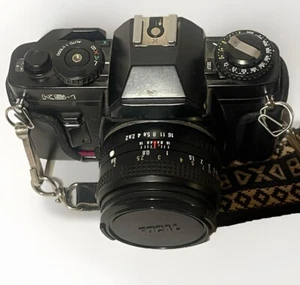 Paquete de cámara fotográfica SLR de 35 mm Sears KS-1 de colección lentes flash estuche de cuero funciona - Imagen 1 de 12