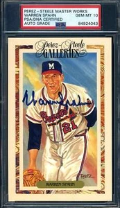 Warren Spahn Gem Mint 10 PSA DNA Signed Perez Steele Master Works Galleries Auto - Picture 1 of 1