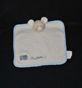 Peluche doudou souris plat BENGY crème bordé de bleu fromage miam ! BE - Picture 1 of 1