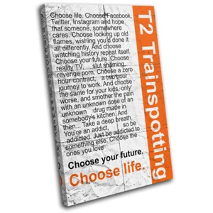 T2 Trainspotting Quote Movie Greats SINGLE CANVAS WALL ART Picture Print - Picture 1 of 1