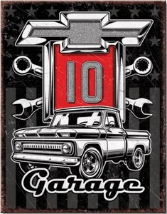 Chevy Trucks C10 Logo Garage Retro Autohaus Service Wanddeko Blechschild USA - Bild 1 von 4
