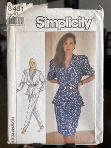 *PARTIAL CUT* Vintage 1987 Simplicity #8431 - Top, Pants, Skirt - Size: 10 - Picture 1 of 4