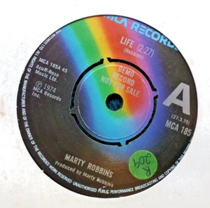 MARTY ROBBINS-LIFE 1975 DEMO 7" SINGLE - Picture 1 of 1