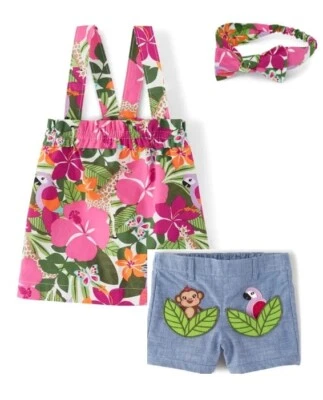 Новый с Ярлыками Gymboree девочек размер 7 Summer сафари джинсовой ткани шорты цветочный бак обруч для волос новый - Изображение 1 из 4