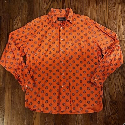Vintage Marlboro Classics Over Shirt Mens XL Button Up Aztec AOP Orange - Image 1 of 4