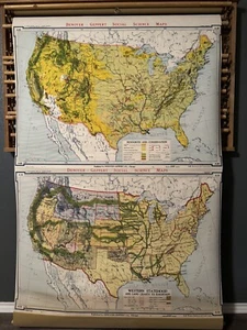 1963 DENOYER-GEPPERT 70x43” 1) Resources & Conservation 2) Western Statehood US - Picture 1 of 13