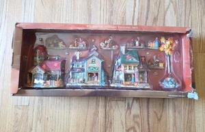 Holiday Time Thanksgiving Village House 10 Piece Set Autumn With Box. - Picture 1 of 15