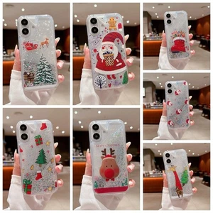 Funda Para Samsung iPhone Lo último Linda Dibujos Animados Navidad Brillo Arenas Movedizas Cubiertas Suaves - Imagen 1 de 18