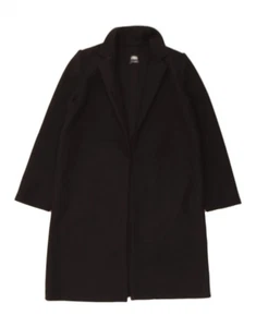 ZARA Womens Open Overcoat UK 14 Large Black Polyester DO68 - Picture 1 of 3