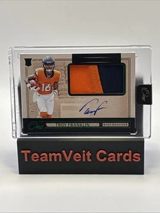 2024 Panini One Troy Franklin RPA 2 Color Rookie Patch On Card Auto /49 Broncos - Picture 1 of 2