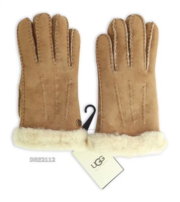 Guantes UGG Adelaide de piel de gamuza castaño para mujer talla mediana M *NUEVOS CON ETIQUETAS* Foto 1 de 2