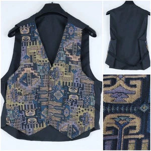 Mens Waistcoat Medium Size US 40 Vintage Paisley Business Dress Vest - Picture 1 of 8