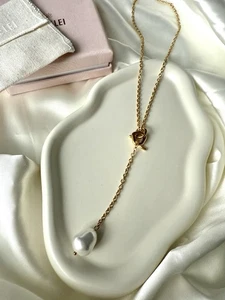 .PURELEI Aloha Perlenkette mit Perlenanhänger Y-Kette Gold (ohne Schachtel) - Bild 1 von 3