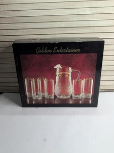 Vintage Glass PASABAHCE Beverage 7 Piece Set ORIGINAL BOX Collectible Turkey - Picture 1 of 8