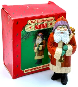 1986 HALLMARK Christmas Ornament - OLD FASHIONED SANTA - In Original Box - Picture 1 of 8