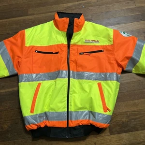 HIGH VISIBILITY WATERPROOF L INSULATED HI VIS REFLECTIVE ROAD WORK BOMBER JACKET - Picture 1 of 13