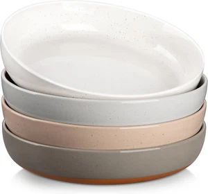 46 OZ Large Pasta Bowls Set of 4 Ceramic Serving Microwave Dishwasher Safe Multi - Picture 1 of 12