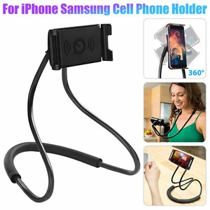 Universal Neck Cell Phone Holder Lazy Bracket Hand-Free Stand For iPhone Android - Picture 1 of 9