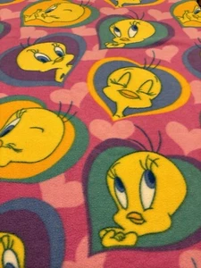 Vintage Looney Tunes Tweety Vogel Herz Überwurf Decke 58x46 - Bild 1 von 5