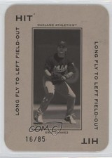 2005 Donruss Throwback Threads Hit Long Fly to Left Field-Out /85 Eric Chavez