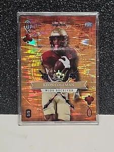 Comodín 2023 5 cartas Draw Keon Coleman Gold Shimmer 5/5 Queen Of Clubs PRC - Imagen 1 de 6