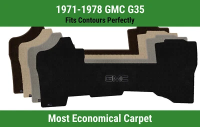 Alfombra de primera fila Lloyd Velourtex para 1971-1978 GMC G35 con logotipo GMC 1 negro Foto 1 de 4