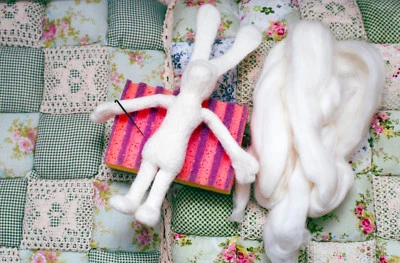 1lb White Wool Roving, Wool Roving, Shep's Wool, Merino Roving, Roving - Image 1 of 4