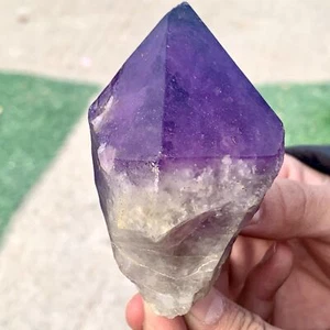 410G Natural Amethyst Quartz Crystal Single-End Terminated Wand Point Healing - Picture 1 of 17
