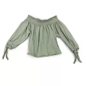 Free People grün schulterfreie Krawatte Manschetten gerippt Oberteil Größe Medium - Bild 1 von 6
