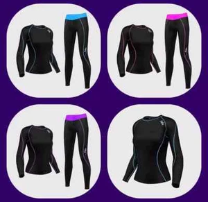 Leggings Top Gym Yoga Sport SET SUIT Running Jogging Jog Ladies Lounge 2 PIECE - Picture 1 of 12