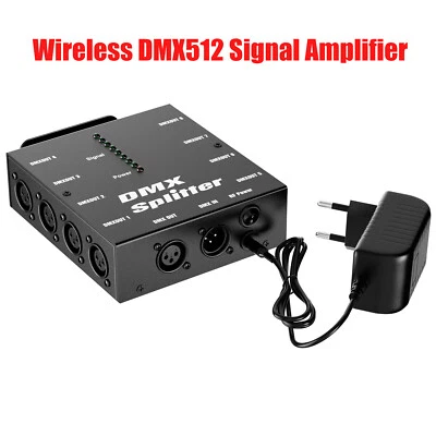 Wireless DMX512 Signal Amplifier Lighting Controller for Moving Head Stage Light - Image 1 of 4
