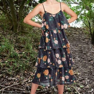 NEW Curate Trelise Cooper sequin floral tiered midi dress size XS 'twinkle rose' - Picture 1 of 14