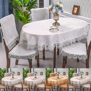 Tischdecke Oval Vintage Stickerei Spitze Mitteldeck Deckchen Hochzeit Party Deko - Bild 1 von 32