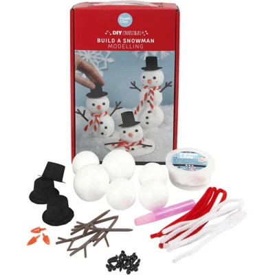CREATIV COMPANY Bastelset Schneemann, Modellierset Schneemänner, Weihnachten, Winter, 1 Set