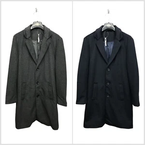 NUEVO Abrigo inteligente Dunnes para hombre azul marino carbón mezcla de lana largo S M L XL 2XL 3XL - Imagen 1 de 39