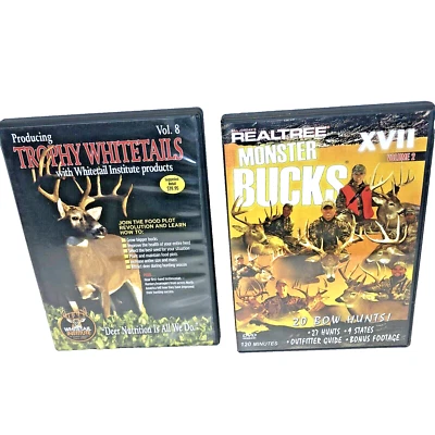 2 DVDs-Realtree Monster Bucks XVII 17 Vol. 2 & Trophy Whitetails Vol. 8 Hunting - Image 1 of 4