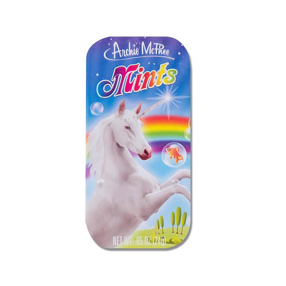 Officially Licensed Excellent Quality Fresh Archie McPhee Unicorn Mints Gift Foto 1 de 2