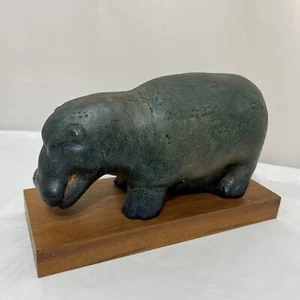 Vtg Alva Studios NY Standing Hippopotamus Sculpture Gipsformerie Berlin Hippo - Picture 1 of 24