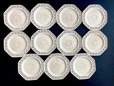 Set 11 Wedgwood Creamware Pottery  pierced Hexagonal Plates, Neoclassical, 1800s