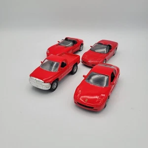 Maisto 1:38 Scale Car Lot Of 4 Red: Corvette, Ferrari, Dodge RAM, & Viper - Picture 1 of 5