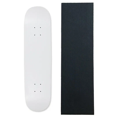 MOOSE Blank SKATEBOARD DECK 8.25 DPD WHITE Skateboards With Black Diamond Grip - Image 1 of 2