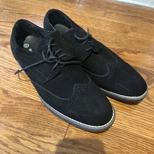 Bruno Magli Silvio MB2SILO1 Mens Black Suede Oxfords Wingtip & Brogue Shoes 8.5 - Picture 1 of 8
