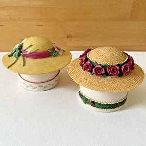 Willow Hall Jane Asher Trinket Box Hat with Flowers - Set of 2 - Bild 1 von 14
