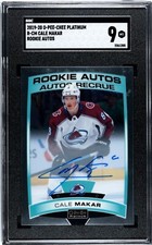 Cale Makar 2019-20 O-Pee-Chee Platinum RC Rookie Autos #R-CM SGC 9 MT+