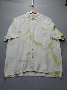 Cubavera Linen Blend Shirt Mens XL Tropical All Over Print Button Up Casual  - Picture 1 of 12